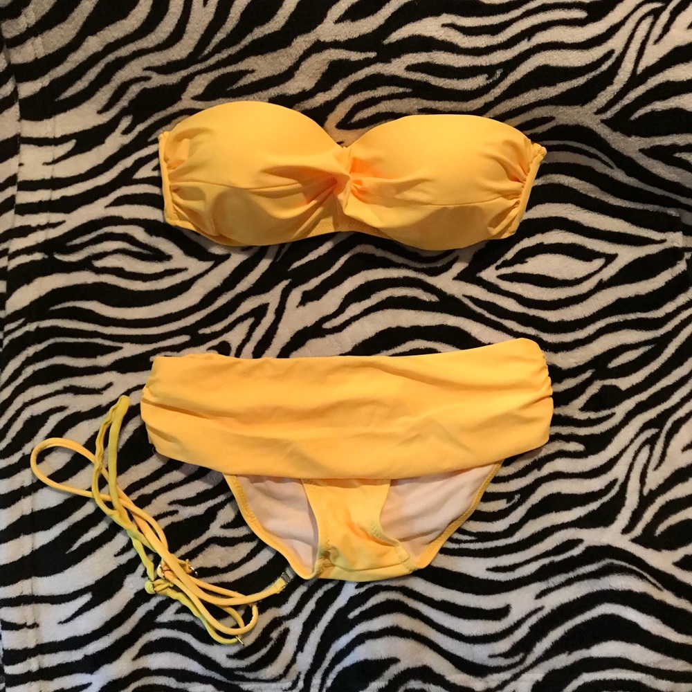 Bright gold bikini w/removable straps